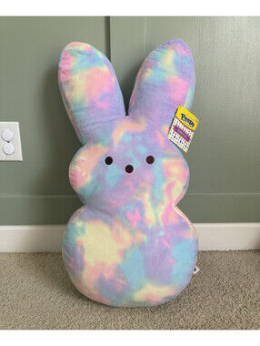 Peeps Tie Dye Bunny Plush Stuffed Large 24” Multicolor NWT (see description)